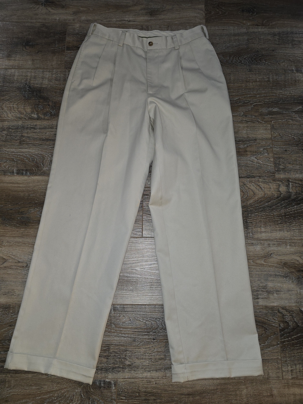 Orvis Ultimate Khakis Mens 34x30 Tan Cotton Twill Plain Front Chino Pants